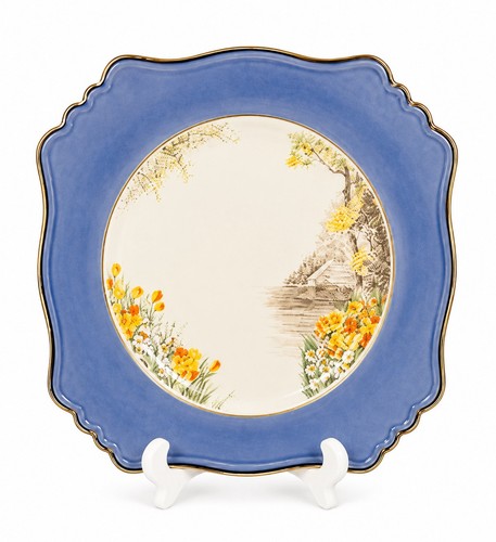 Vintage square plate - vintage, 9”